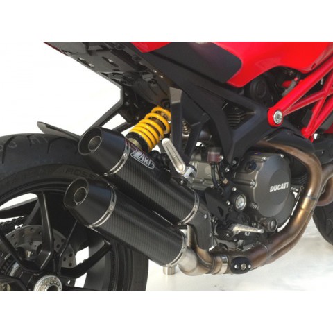 Silencieux double sortie titane Racing pour MONSTER 1100 EVO