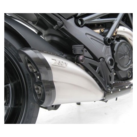 Silencieux inox Racing avec embout carbone pour DIAVEL