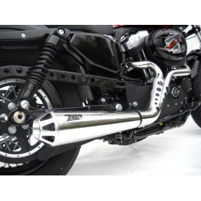 Ligne complète 2 en 1 inox effet chrome Racing ZARD pour SPORTSTER