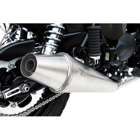 Ligne complète 2-1 basse "Short" inox Racing injection pour SCRAMBLER / BONNEVILLE / THRUXTON