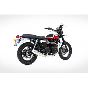 Ligne complète 2-1 basse "Short" inox Racing carburateur pour SCRAMBLER / BONNEVILLE / THRUXTON