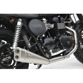 Ligne complète 2-1 basse "Short" inox Racing carburateur pour SCRAMBLER / BONNEVILLE / THRUXTON