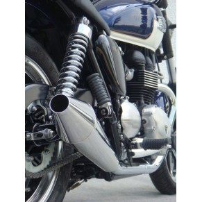 2 Silencieux bas effet Chrome inox Racing injection pour BONNEVILLE